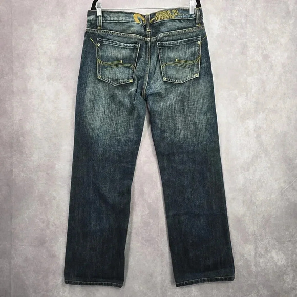 Remode Inc Blue Fade Button Denim Mens Jeans Pants 34x40 - Picture 2 of 8